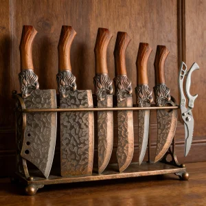 Professional forged stainless steel kitchen knife set 7-piece/3-piece .